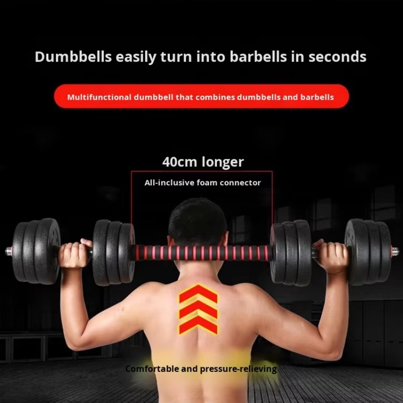 Sports Equipment For Home - Herren Heimfitness Verstellbares Hantelset Stahl-Langhantel Gummibeschichtete