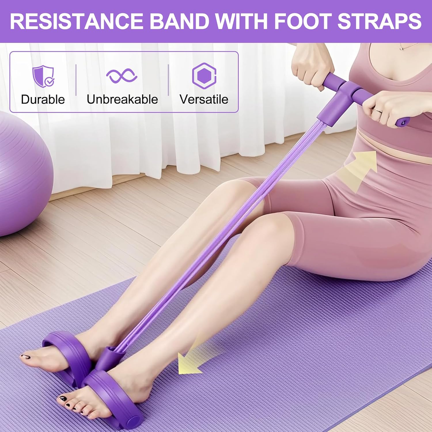 Sports Equipment Near Me - 4-Röhren-Pedal-Widerstandsband Multifunktionales Spannungsseil Elastischer Yoga-Puller Heimtrainer