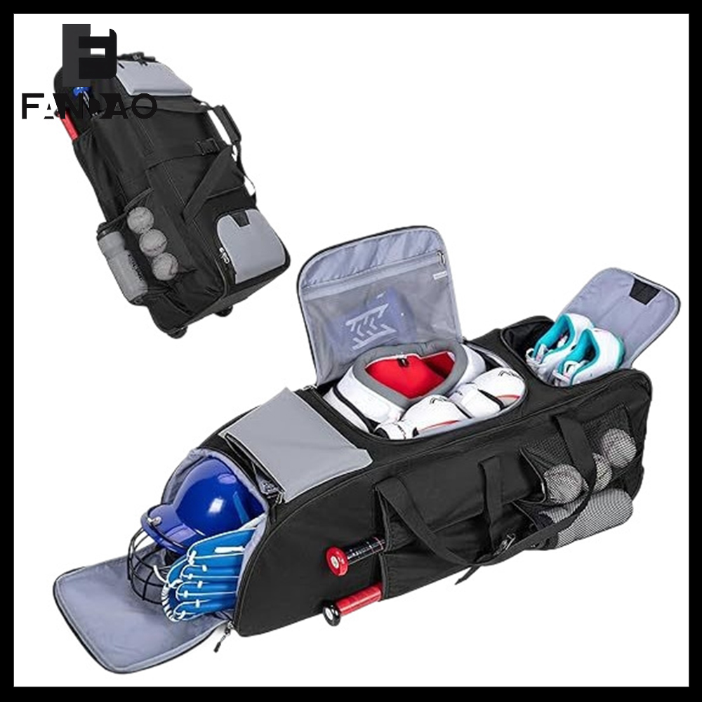Sports Equipment Bag With Wheels - Taktische Baseballtasche Große Kapazität Softball-Ausrüstungstasche Multifunktionale