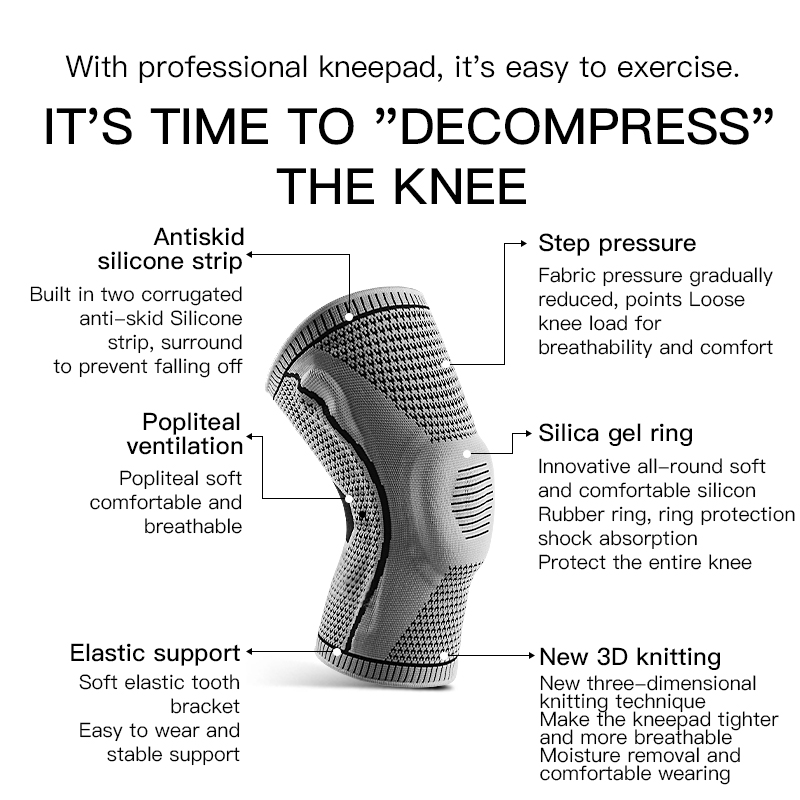   Elastische Silikon-Kniebanda – Volleyball Knee Pad Bewertung und Preis