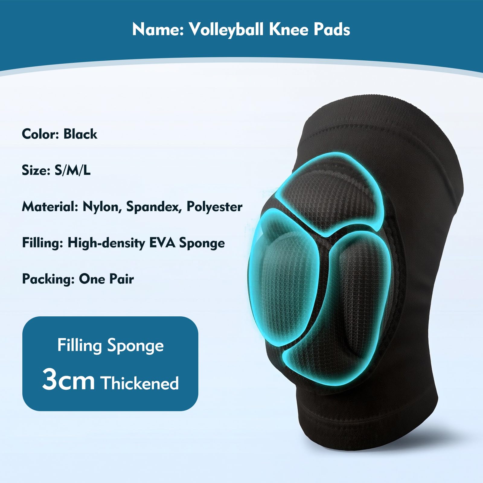 1/2/3 Paar Verdickte Knieschon – Volleyball Knee Pad Bewertung und Preis